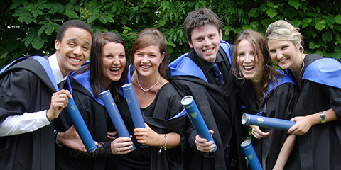 Students at graduation