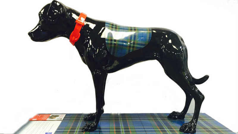Watt Woof black dog statue