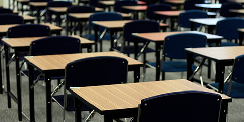 Desks and chairs